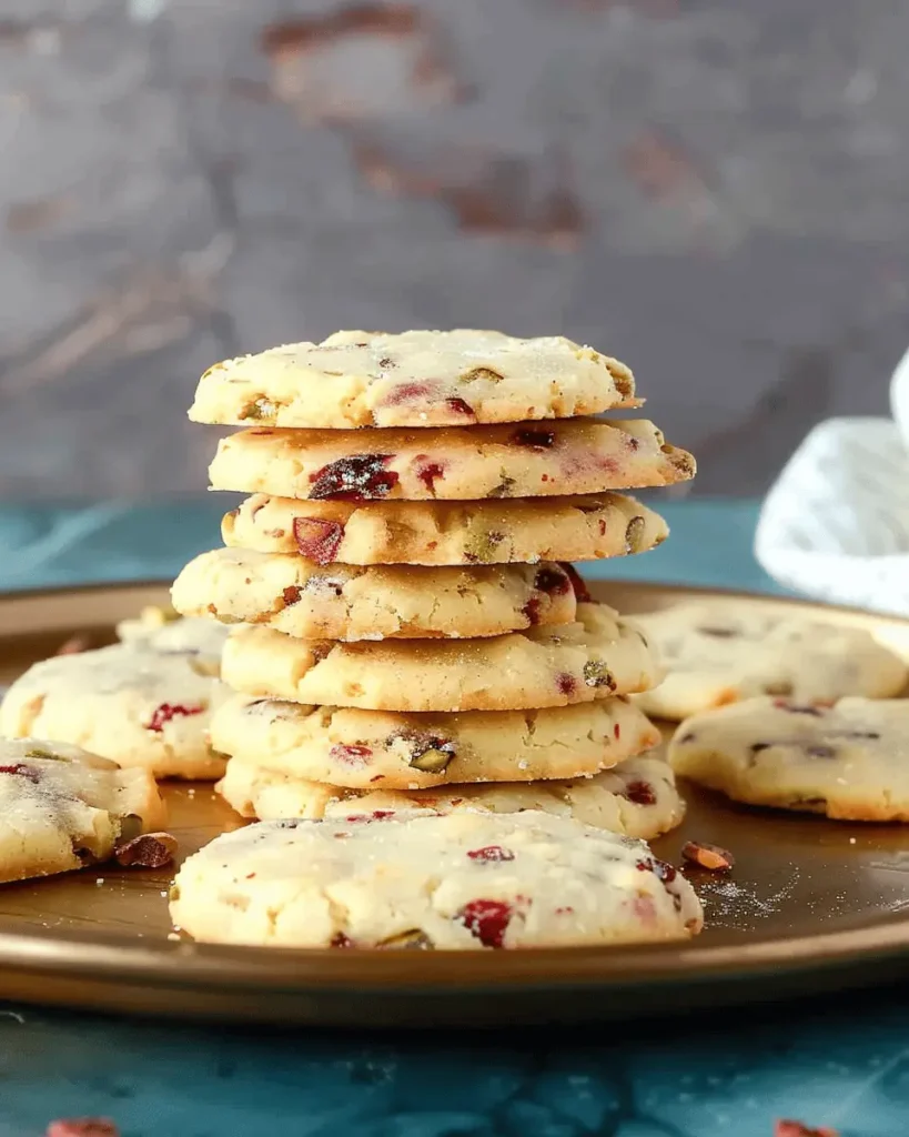 Cranberry Pistachio Shortbread Cookies