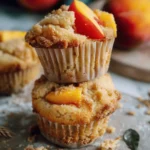 Easy Peach Muffins Recipe with Brown Sugar Topping