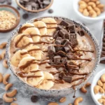 Thick and Creamy Snickers Smoothie Bowl (Vegan, GF)