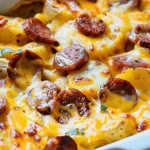 Cheesy Potatoes with Smoked Sausage