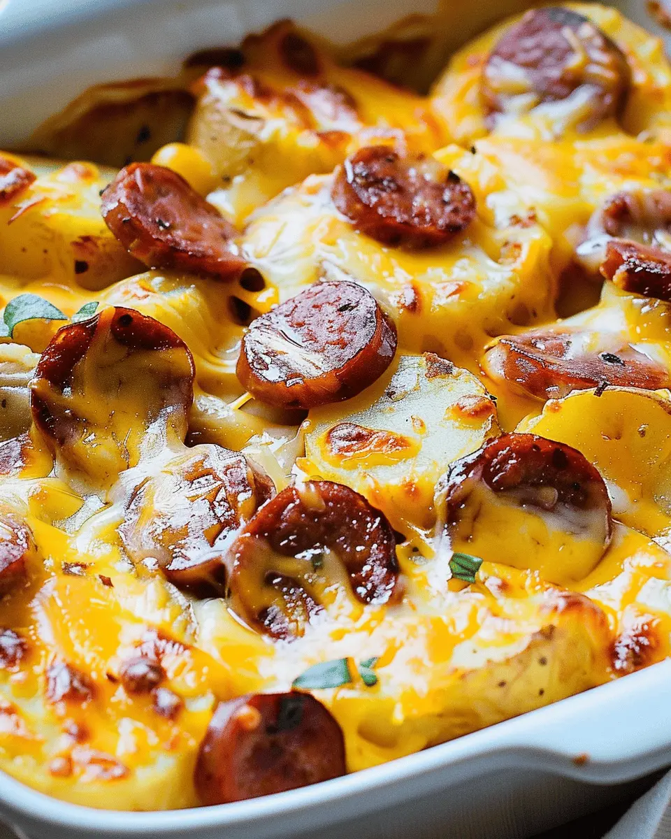 Cheesy Potatoes with Smoked Sausage: Indulgent Comfort Food Delight