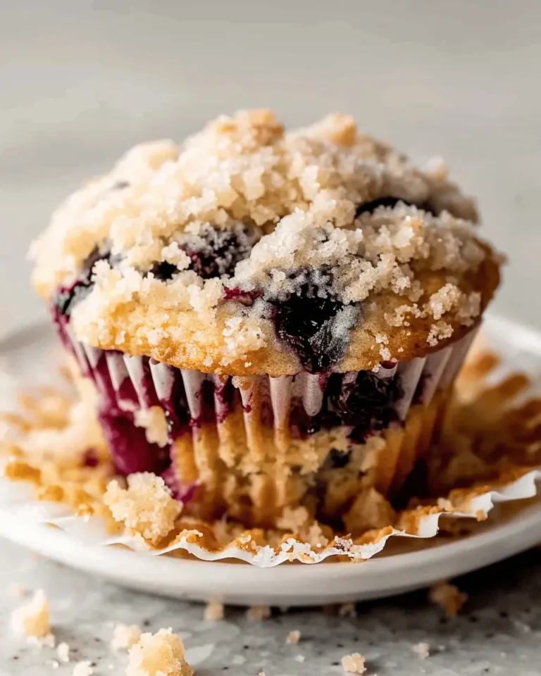 Sourdough Blueberry Muffins with Crumb Topping
