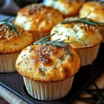 Easy Garlic Rosemary Focaccia Muffins
