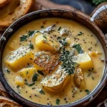 Hearty Cheddar Garlic Herb Potato Soup Recipe
