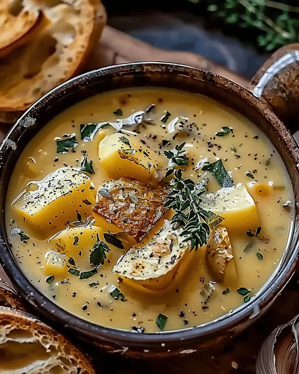 Hearty Cheddar Garlic Herb Potato Soup Recipe for Cozy Nights