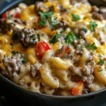 High-Protein Creamy Philly Cheesesteak Mac & Cheese