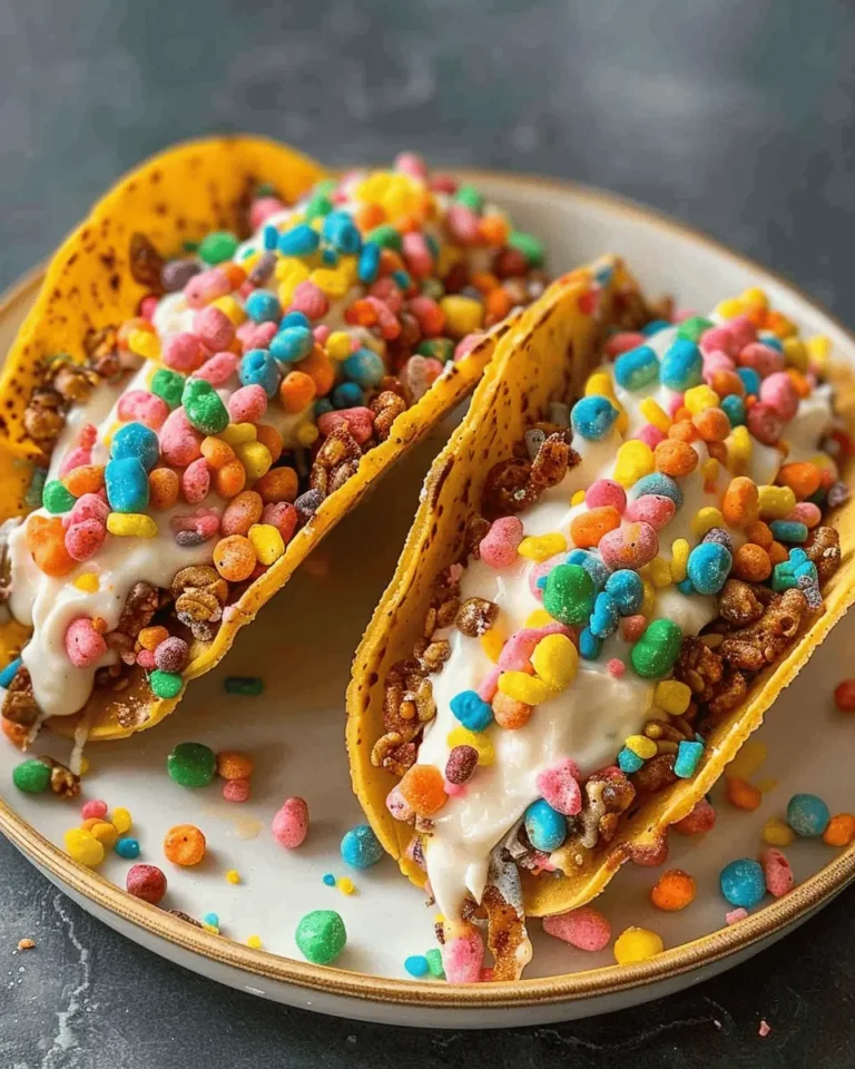 Fruity Pebbles Cheesecake Tacos
