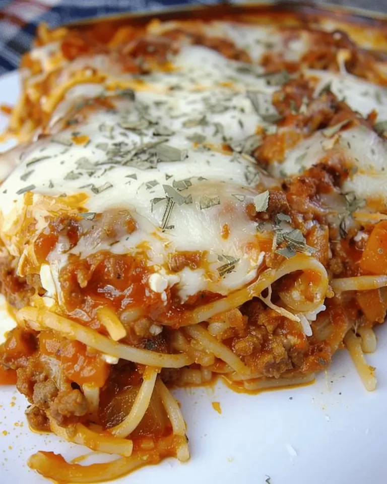 Baked Cream Cheese Spaghetti Casserole
