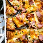 Ham and Cheese Croissant Casserole