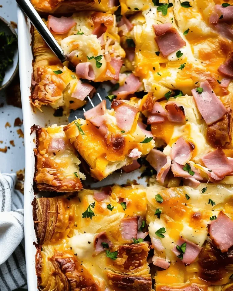 Ham and Cheese Croissant Casserole