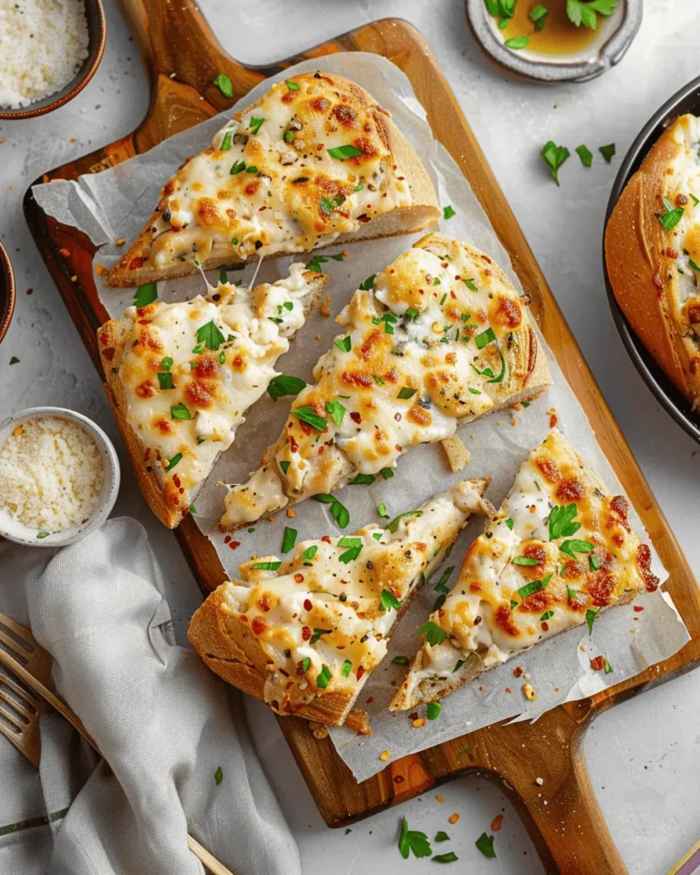 The Viral Chicken Alfredo Garlic Bread I'm Obsessed With