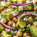 Chickpea Feta Avocado Salad