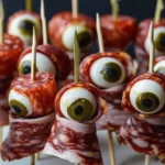Creepy Skewered Salami Eyeballs: Quick & Easy Halloween Appetizer