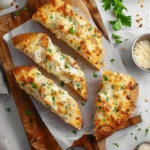 The Viral Chicken Alfredo Garlic Bread I'm Obsessed With
