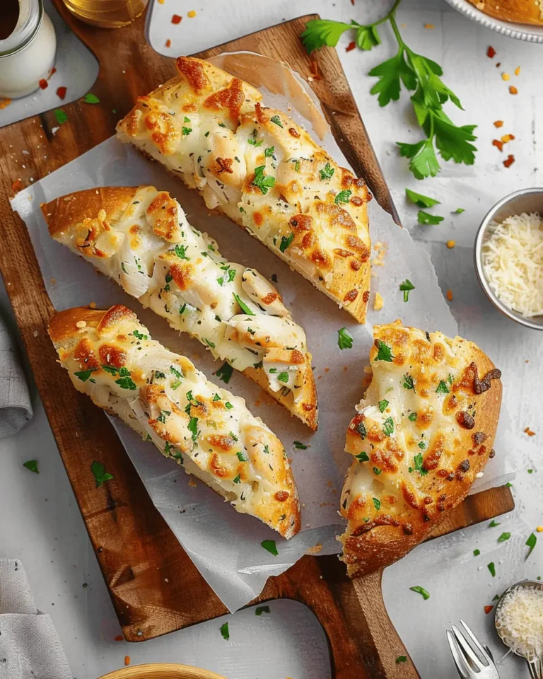 The Viral Chicken Alfredo Garlic Bread I'm Obsessed With