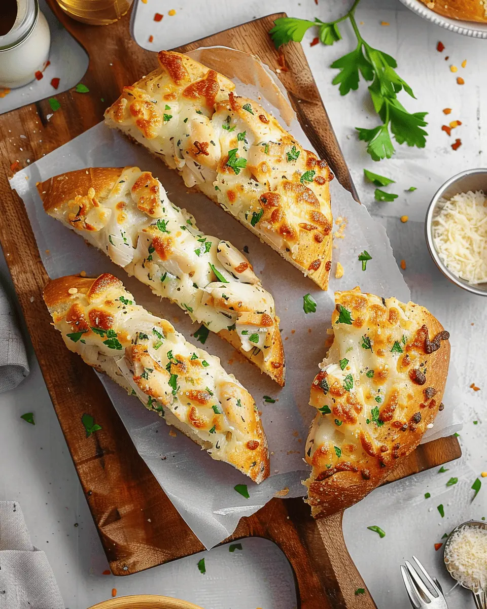 The Viral Chicken Alfredo Garlic Bread I’m Obsessed With Today