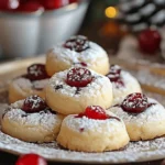 Christmas Maraschino Cherry Shortbread Cookies