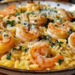 One Pan Parmesan Orzo with Shrimp