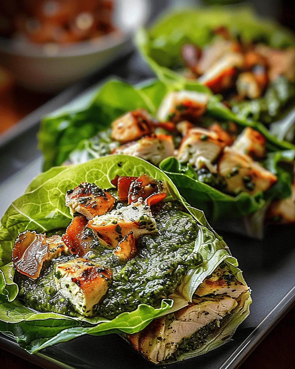 Pesto Chicken Lettuce Wraps: Quick, Healthy, and Deliciously Easy