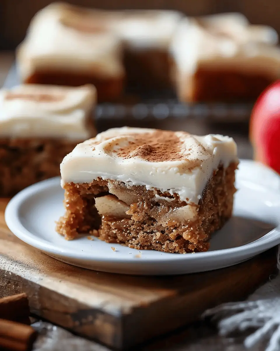 Apple Cinnamon Blondies: Indulgent Treat with Maple Cream Cheese Frosting