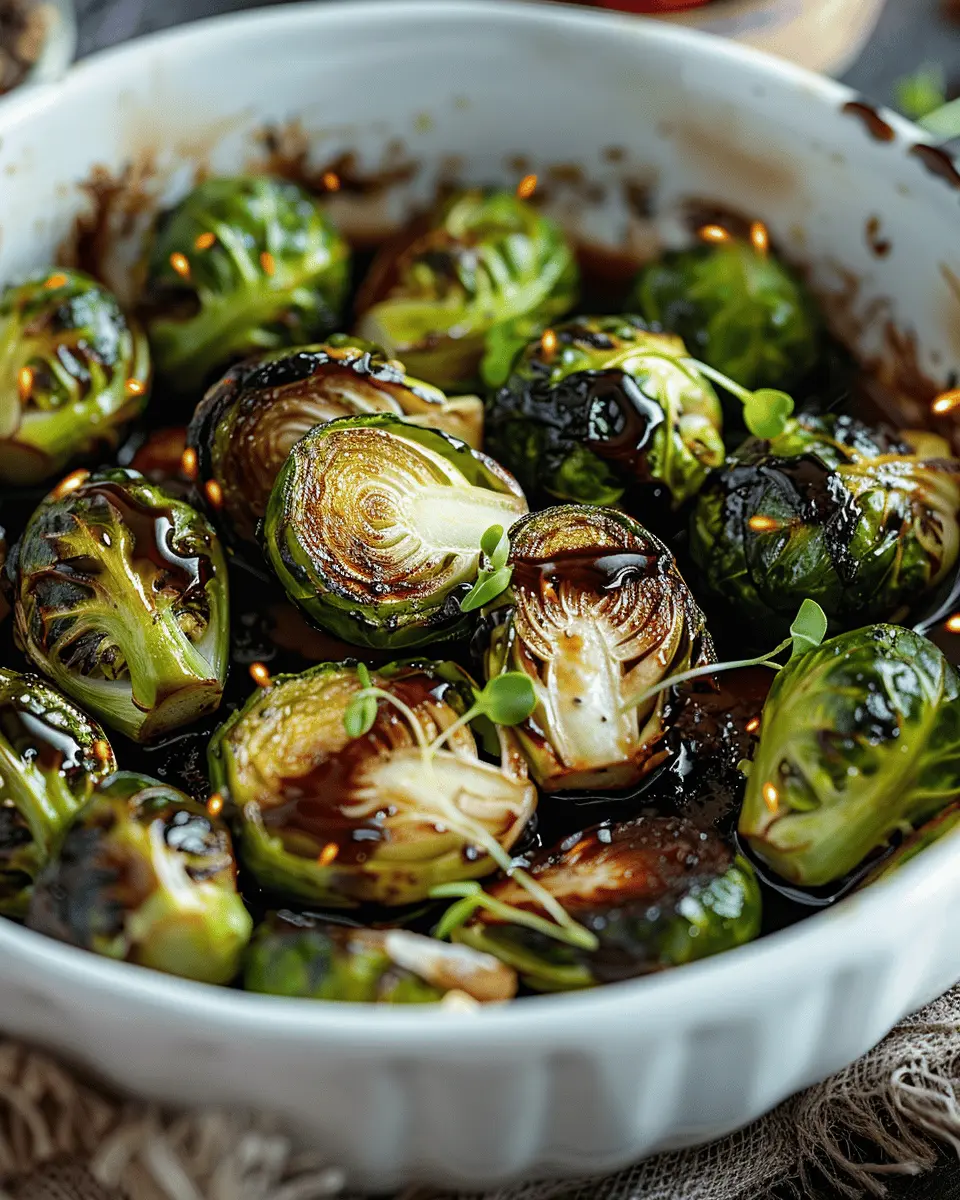 Balsamic Glazed Brussels Sprouts with Turkey Bacon Delight