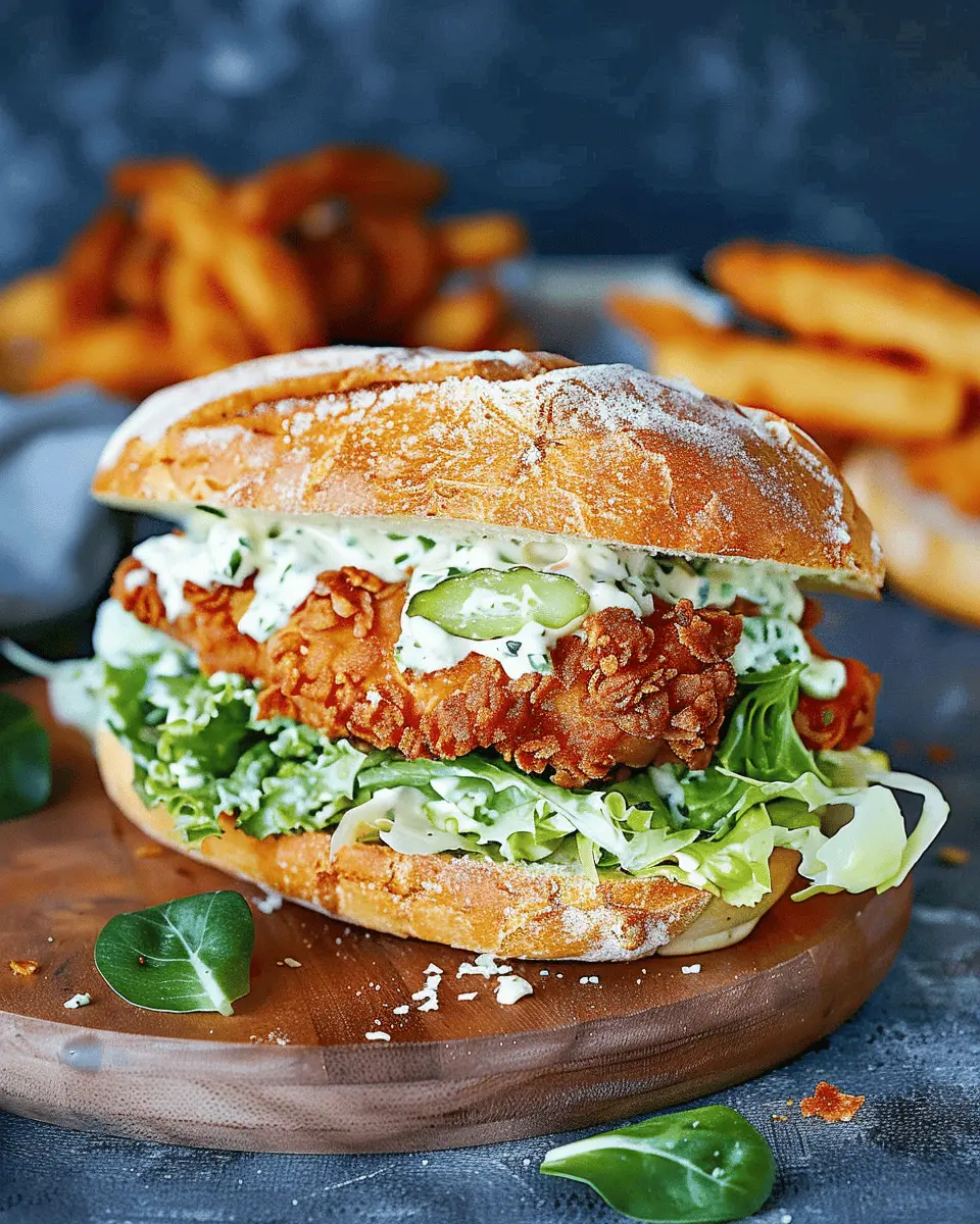 Crispy Chicken Caesar Sandwich with Turkey Bacon for a Delightful Twist
