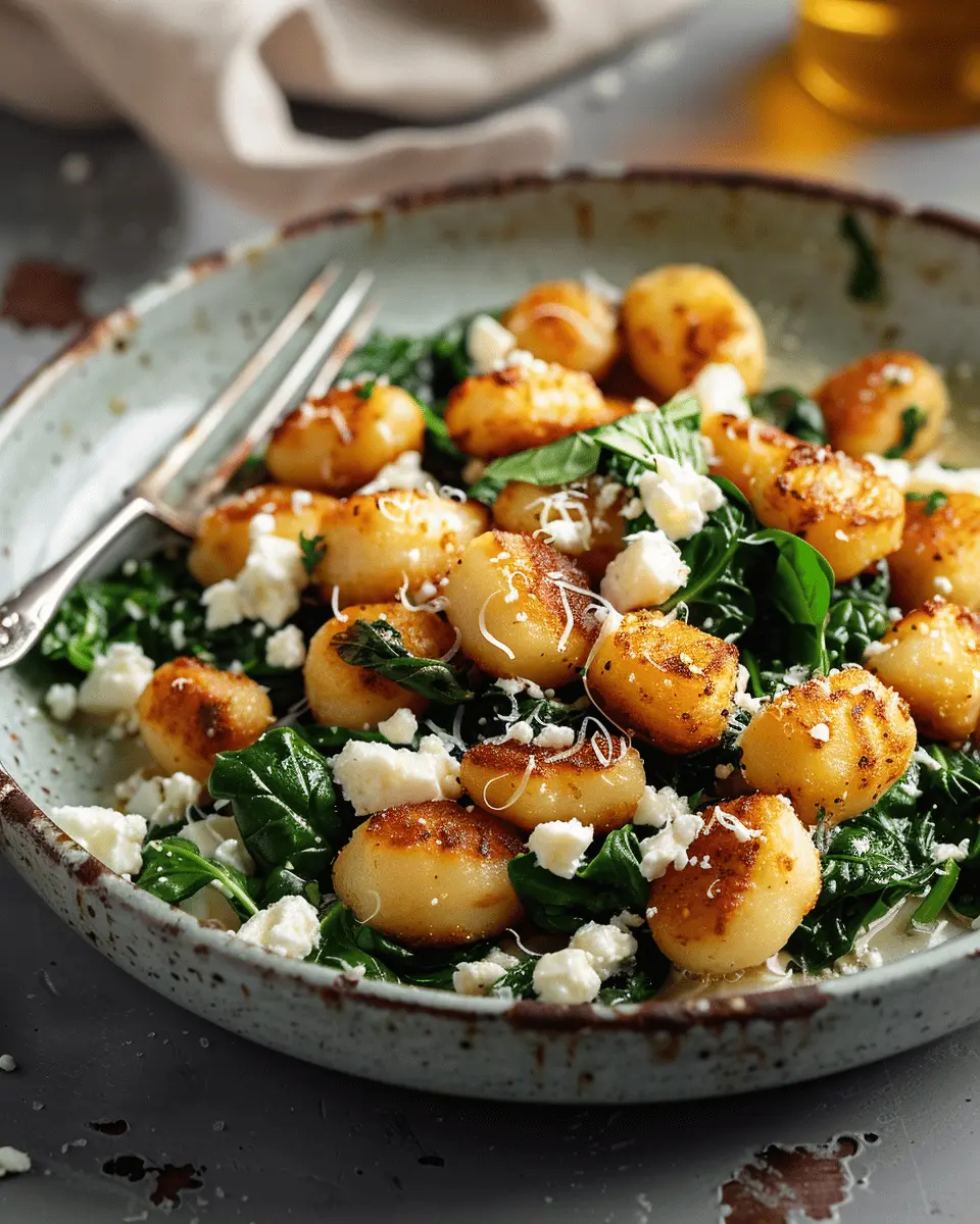 Crispy Gnocchi With Spinach And Feta: A Delightfully Easy Recipe