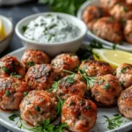 Greek Turkey Meatballs with Tzatziki