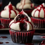 Halloween Vampire Bite Cupcakes