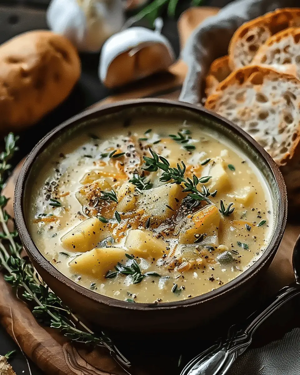 Hearty Cheddar Garlic Herb Potato Soup Recipe: Cozy Comfort in a Bowl