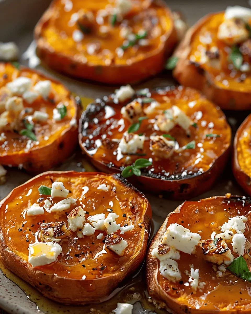 Roasted Sweet Potato Rounds: Easy Honey & Feta Delight
