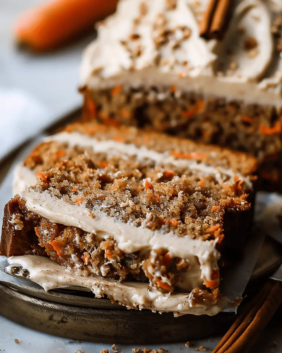 Healthier Carrot Cake Banana Bread with Cinnamon Cream Cheese Frosting