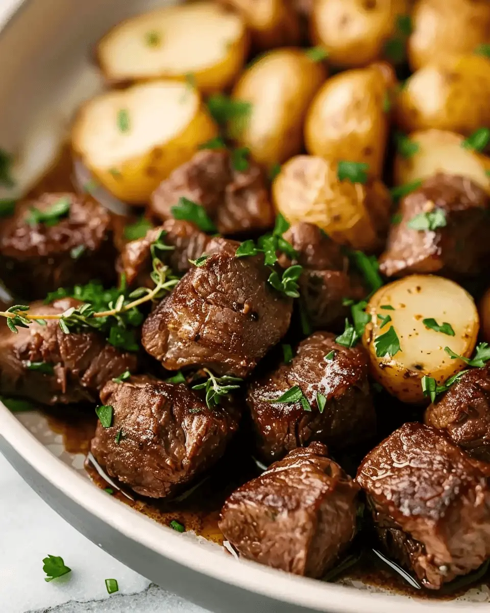 Crockpot Garlic Butter Beef Bites: Easy Comfort with Potatoes