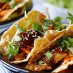Teriyaki Chicken Wonton Taco Bow