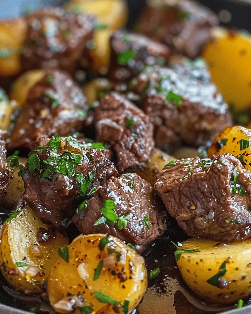 Garlic Butter Beef Bites & Potatoes: Easy Comfort Dinner Delight