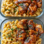 High Protein Honey Garlic Butter Chicken with Mac & Cheese