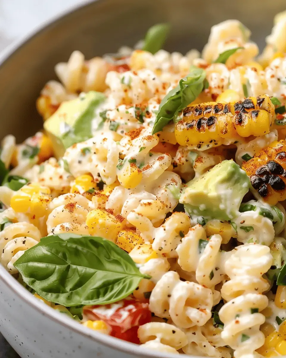 Creamy Street Corn Pasta Salad with Turkey Bacon: Best Summer Side
