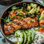 Spicy Salmon Bowls with Coconut Rice