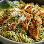 Pesto Pasta with Crispy Parmesan Chicken