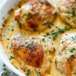 Creamy Oven Baked Chicken Thighs