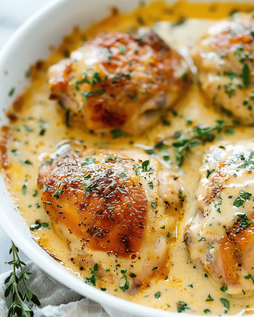 Creamy Oven Baked Chicken Thighs for Juicy Weeknight Dinners