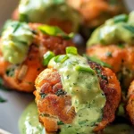Salmon Balls with Creamy Avocado Sauce