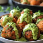Salmon Balls with Creamy Avocado Sauce
