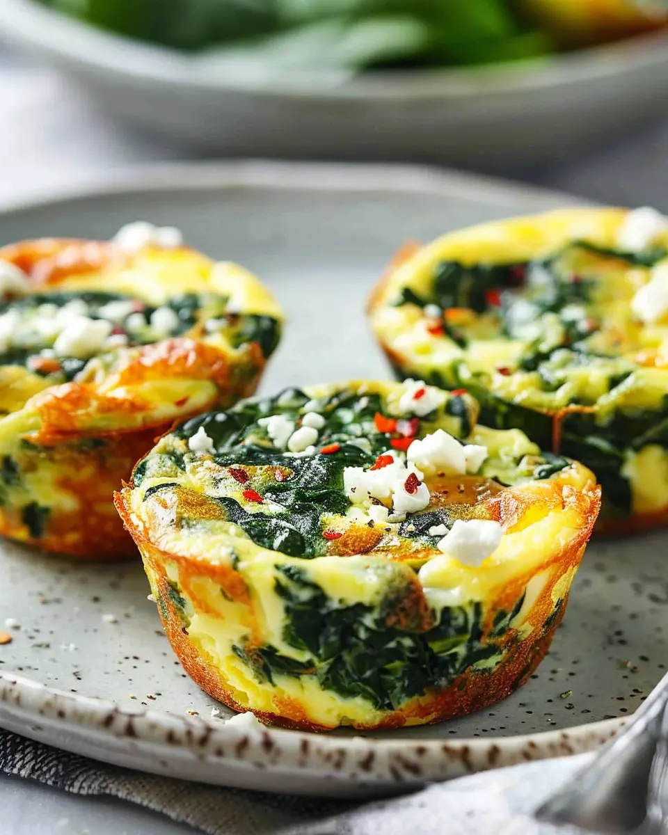 Quick Healthy Egg Muffins: Savory Spinach and Feta Delight