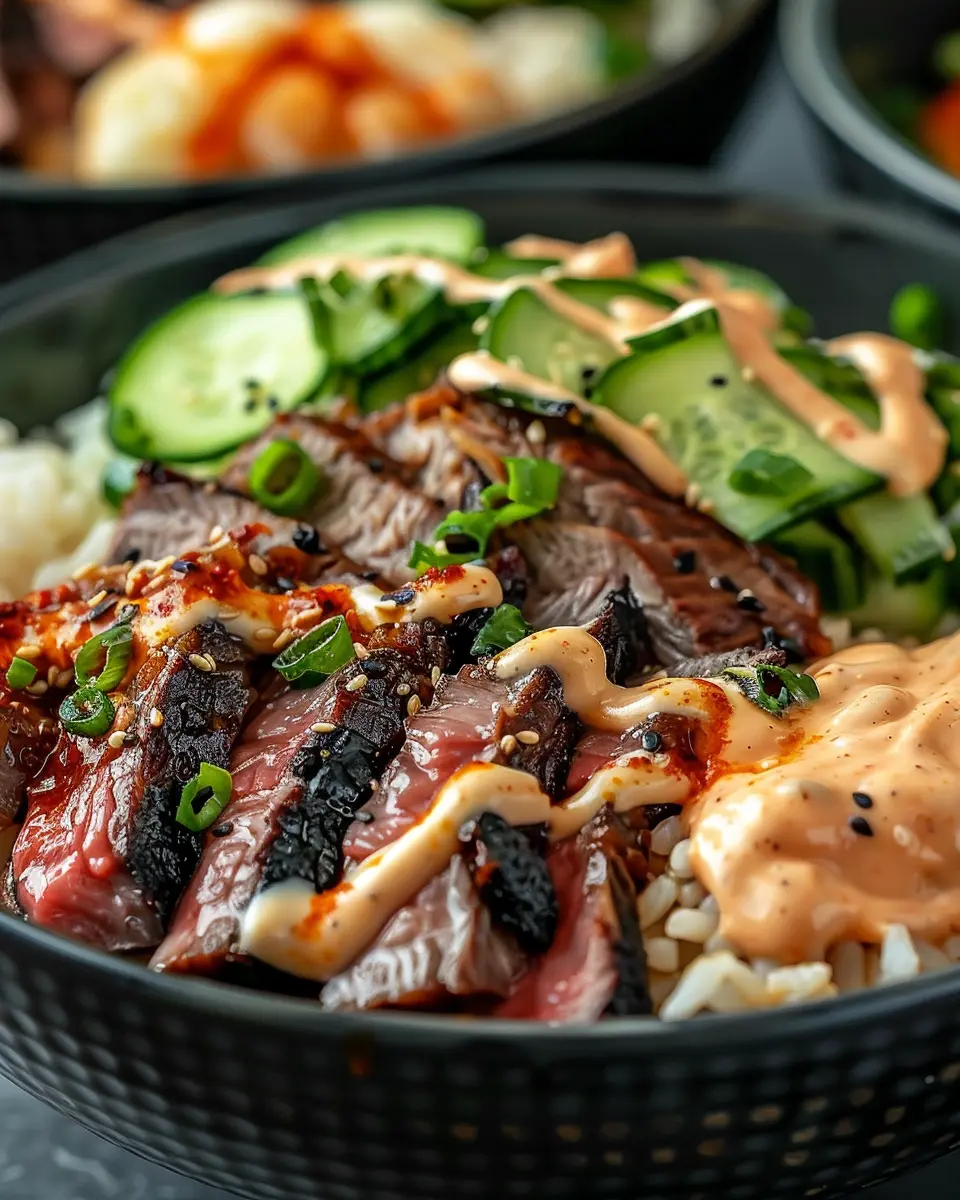 Korean BBQ Steak Rice Bowls: Easy Spicy Cream Sauce Recipe