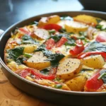 Frittata with Potatoes, Red Peppers, and Spinach Recipe
