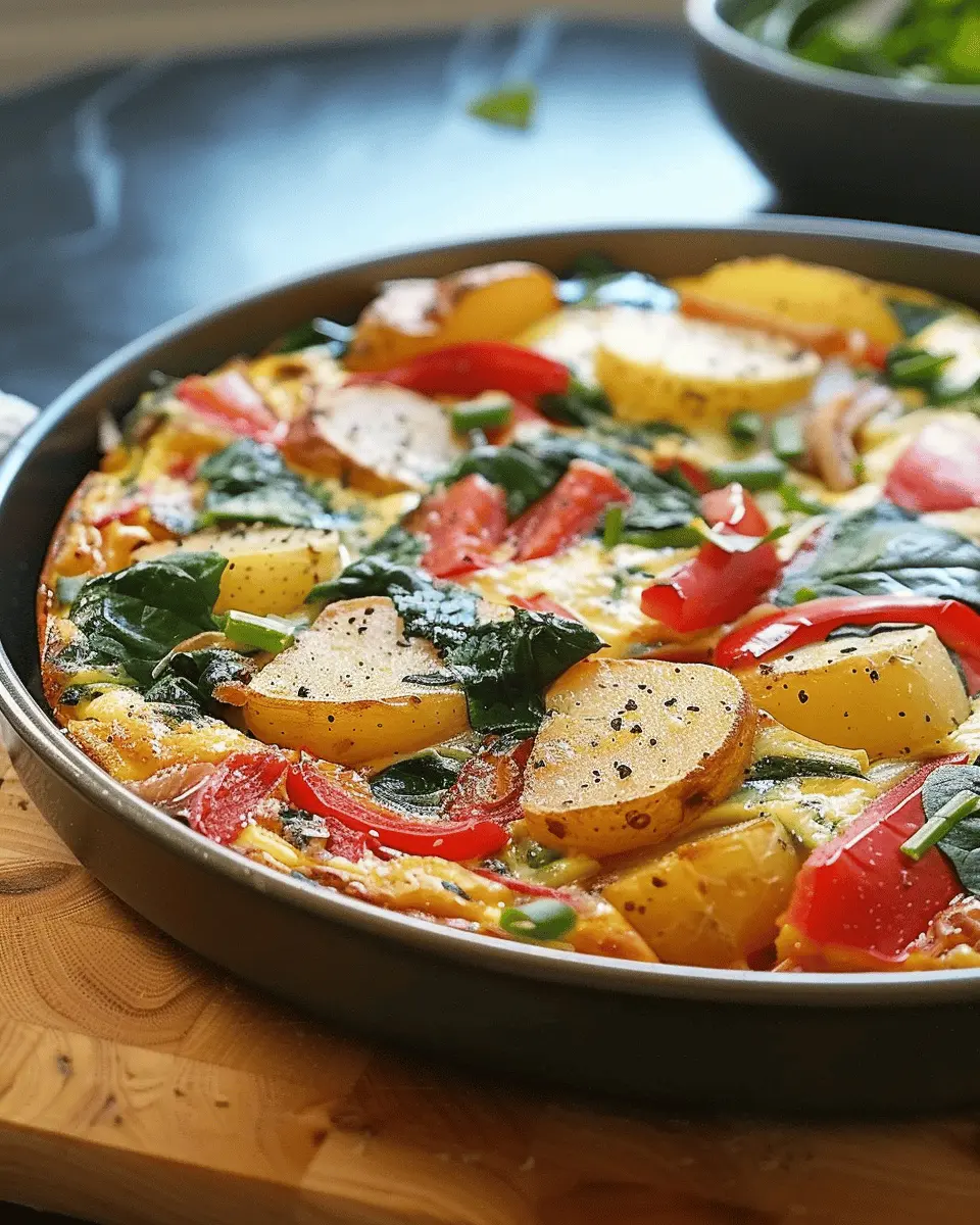 Frittata with Potatoes: A Delicious Spinach and Turkey Bacon Recipe