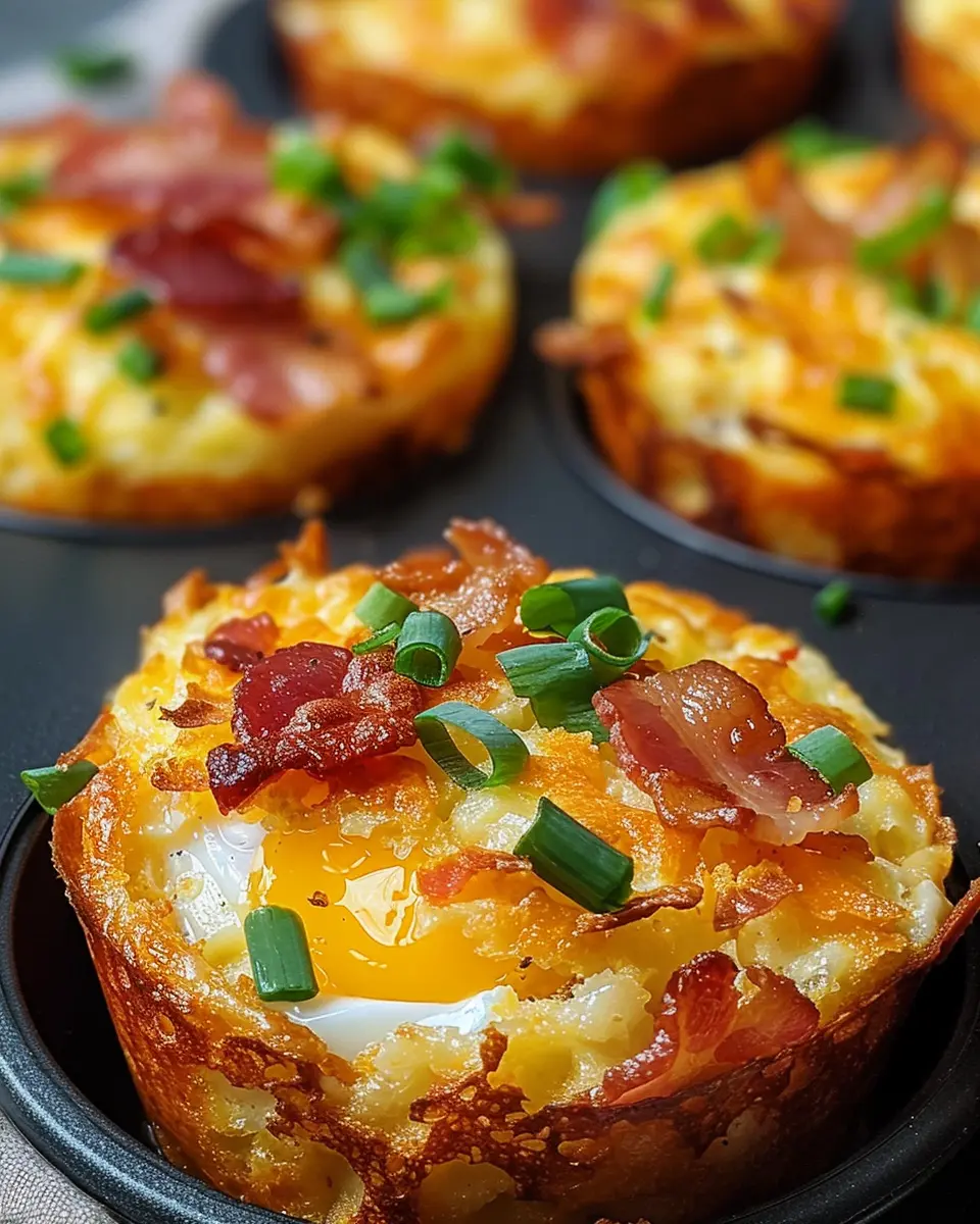 Loaded Bacon and Egg Hash Brown Muffins: Easy Turkey Bacon Delight