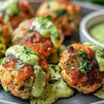 Salmon Balls with Creamy Avocado Sauce
